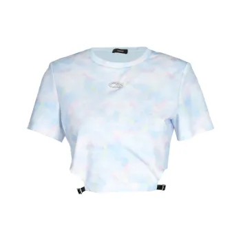 GIMING T Shirts Women's Pink Blue Print