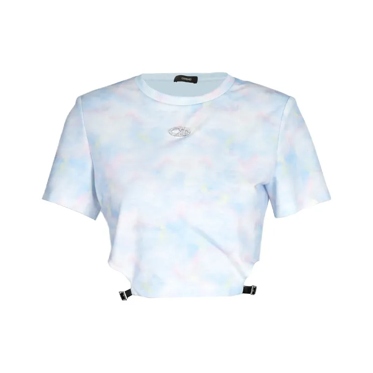 GIMING T Shirts Women's Pink Blue Print-0