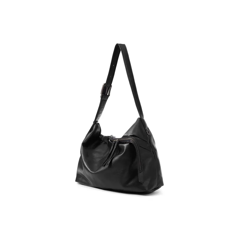 Yawei Kuroda PU With Artificial Leather Crossbody Bag Unisex Black-2