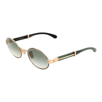 Maybach Metal Acetate Oval Sunglasses Men's Gold