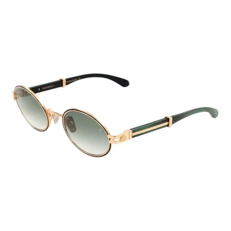 Maybach Metal Acetate Oval Sunglasses Men's Gold-0