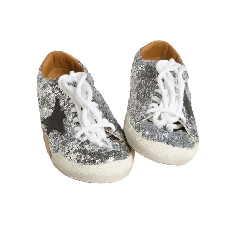 Golden Goose True Star Low Top Casual Shoes Women's Silver-2