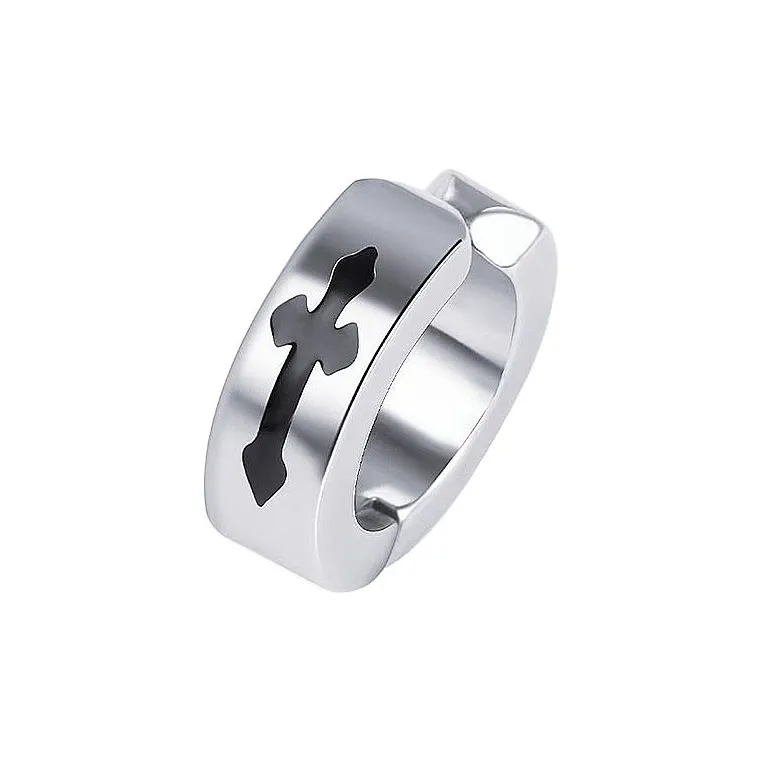 DAIRUO Titanium Steel Clip On Earrings Men's-0