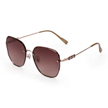 YANLE Plate And Metal Oval Sunglasses Women's