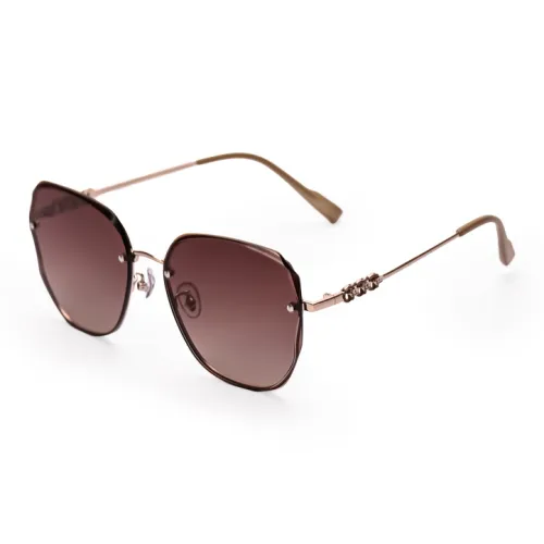 YANLE Plate And Metal Oval Sunglasses Women's