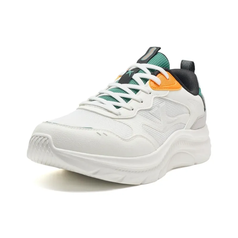 XTEP Slip Resistant Lightweight Rebound Low Top Casual Running Shoes Men's Sail White Gray-1