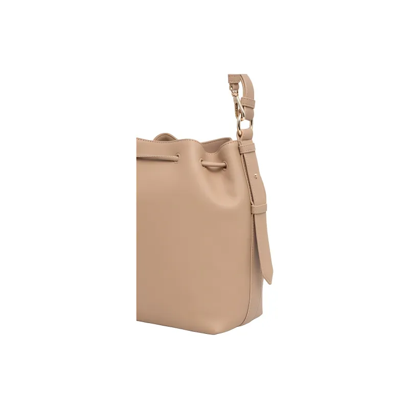 DKNY Leather Bucket Bags Handbags Medium Size Women's Light Brown-3