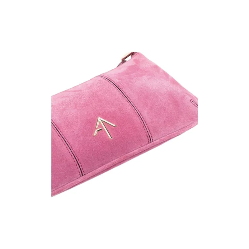 Manu Atelier PITA Series Suede Shoulder Bag Women's Pink-4