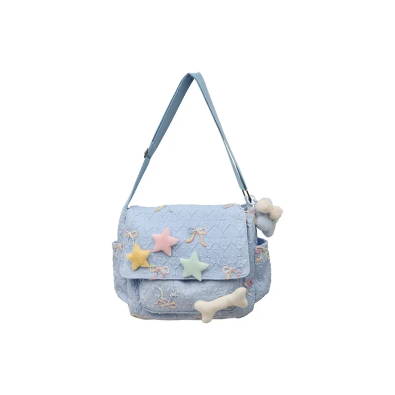 BAODIDAISHU Nylon One Shoulder Backpack, Crossbody Bag Women's White/Pink/Black/Blue-15