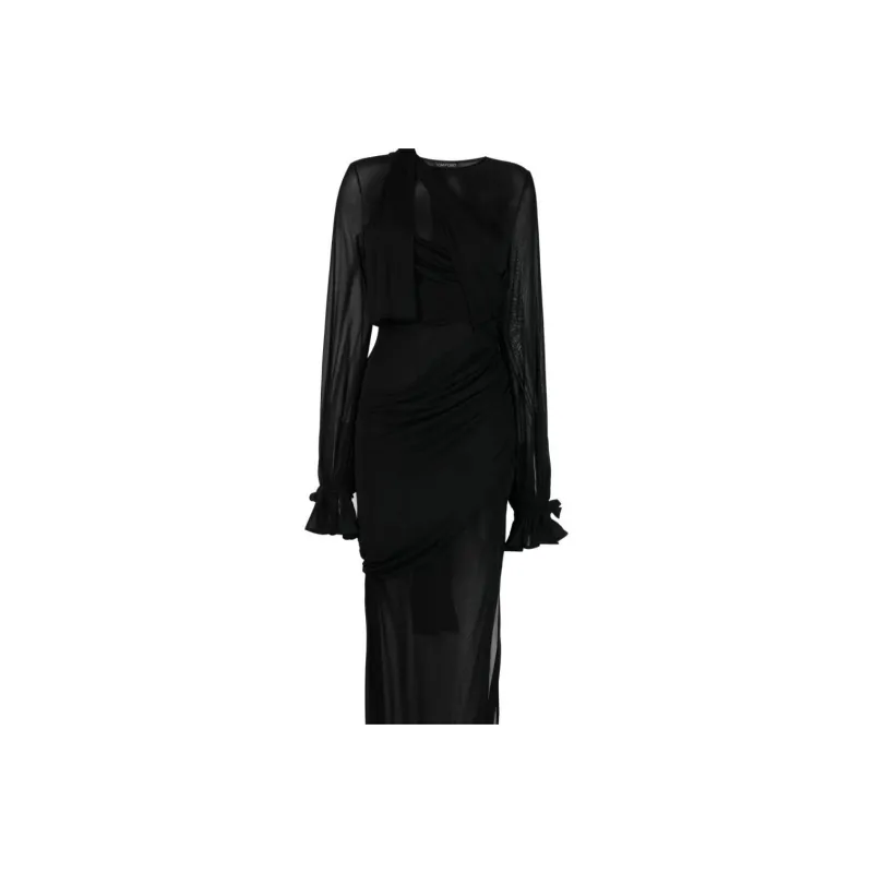 TOM FORD Long Sleeved Dresses Women's Black-4