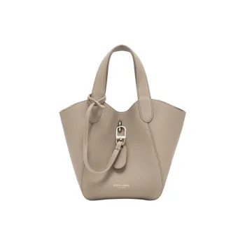 AMANI Calfskin Handbag Trumpets Women's Khaki