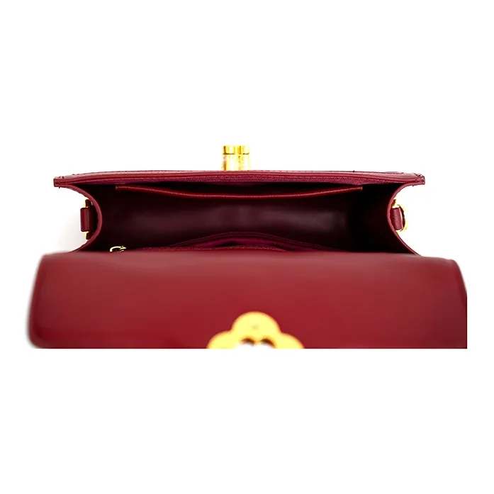 Vigno Synthetic Leather Handbag, One Shoulder, Crossbody Bag Women's Red-5