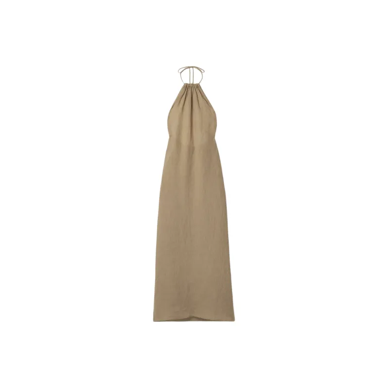 NILI LOTAN Slip Dress Women's Beige-0