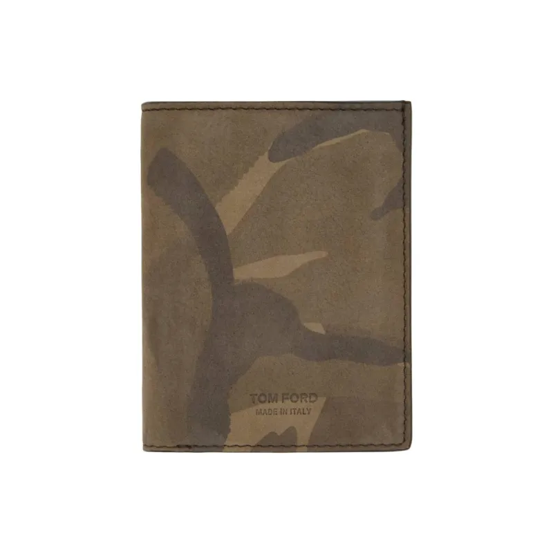 TF Calfskin Card Holder Men's Khaki-0