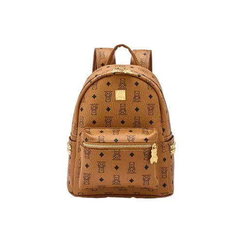 JANE KLAIN Synthetic Leather Backpack Tubas Women's Brown/Pink/Ecru