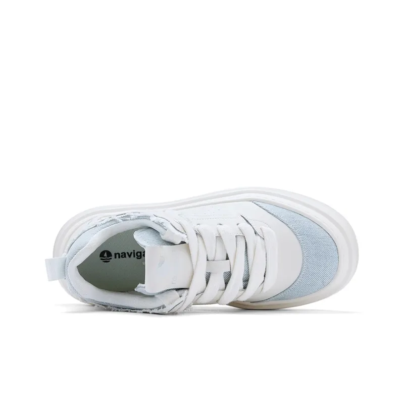 NAVIGARE Low Top Skateboard Shoes Men's White Blue-2