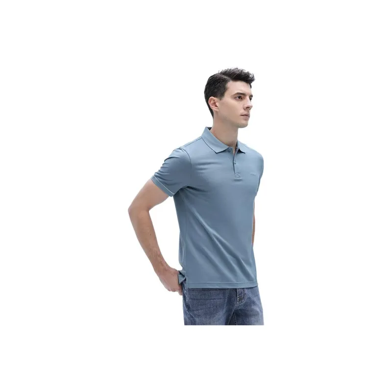 SAINT ANGELO Polo Shirts Men Blue Clear Face Bead Surface EST232T24U128-0