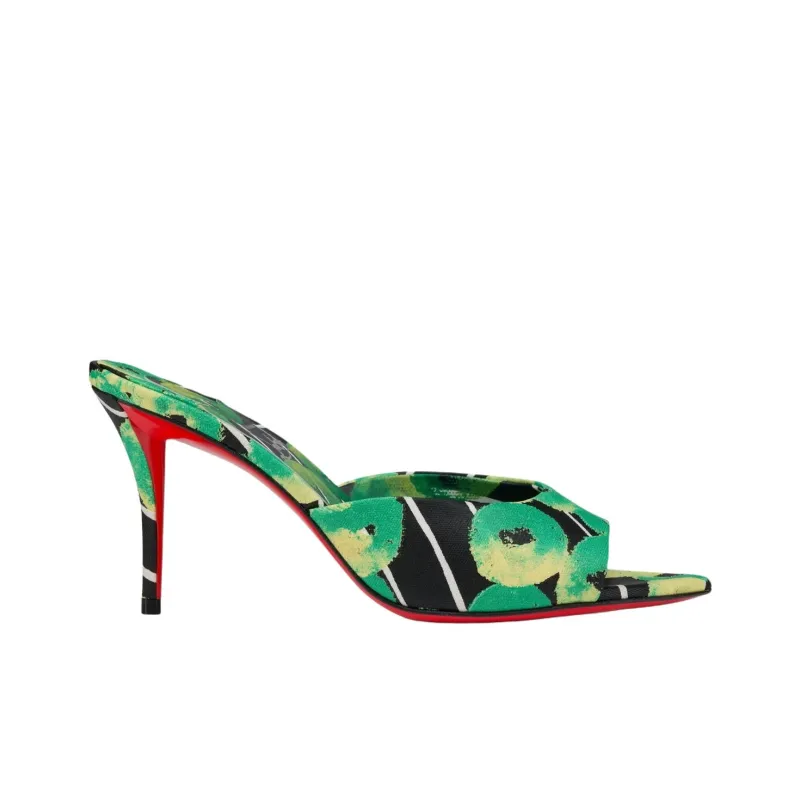 CL Slide Slippers 8cm Women's Green-1