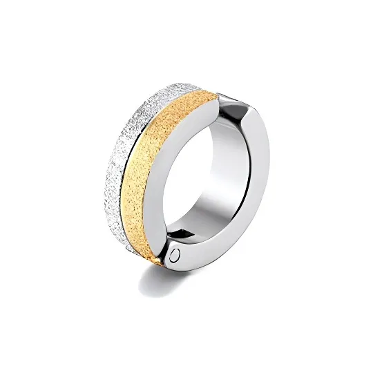 DAIRUO Thick Plated 18K Gold Clip On Earrings Men's-0