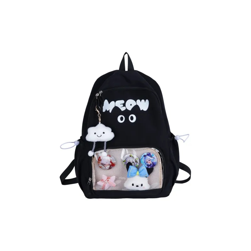 Meow In The Grass Nylon Backpack Unisex Multicolor-6