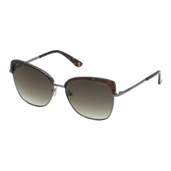 GUESS Metal Butterfly Sunglasses Unisex Silver Black