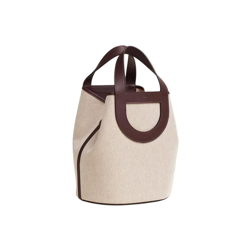 HERMES In The Loop Canvas With Swift Calfskin Handbag Women's Light Beige & Saddle Red-2