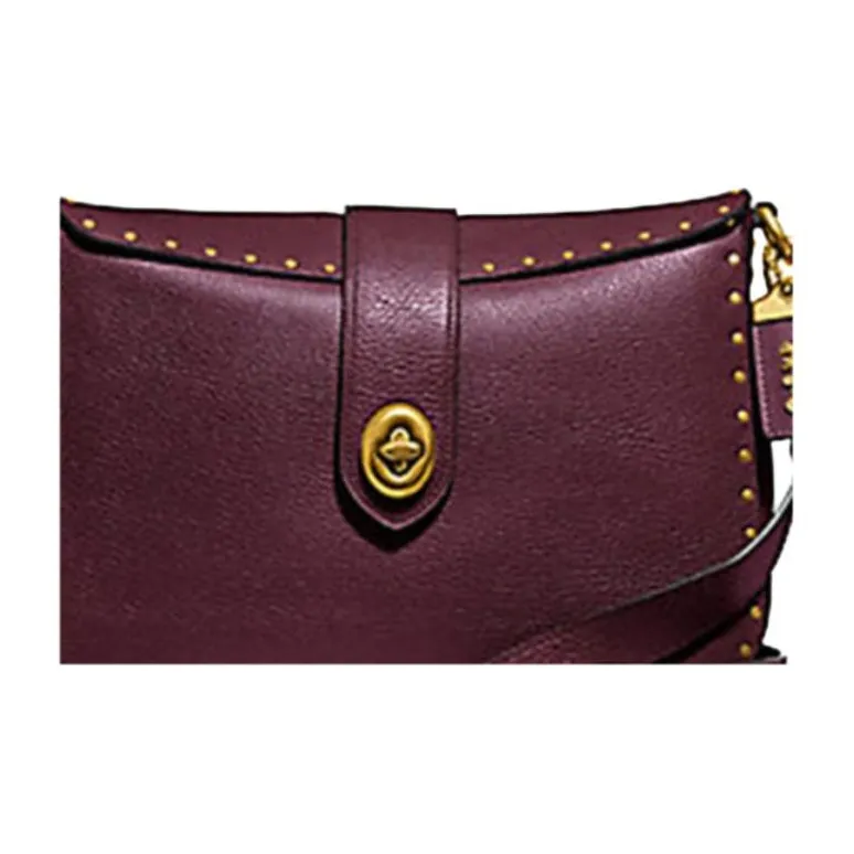 COACH Page Pebbled Leather Shoulder Bag, Crossbody Bag Medium Size Women's Ox Blood-2