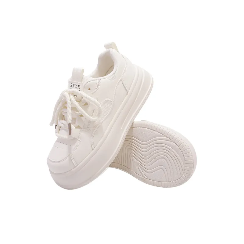 MKTKM Abrasion Resistant Low Top Skateboard Shoes Women's Beige-5