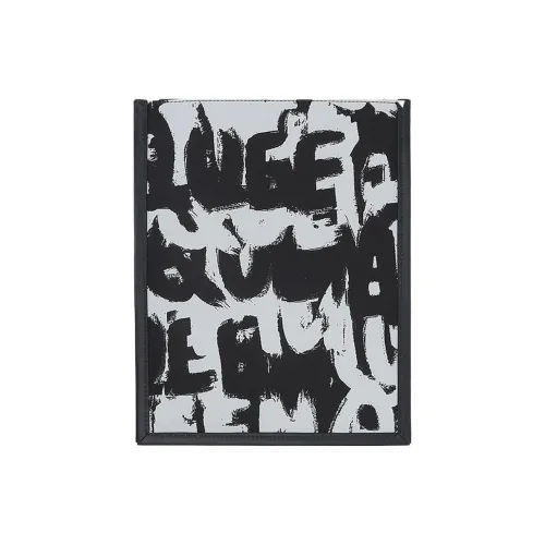 Alexander McQueen Canvas Leather Canvas Bag, Shoulder Bag Men's Black White