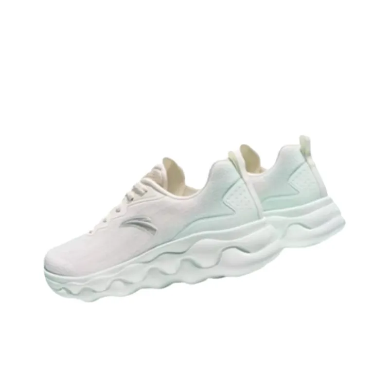 Anta Mianbomb 2 Abrasion Resistant Slip Resistant Cushioning Low Top Sprint Running Shoes Women's White Green-1