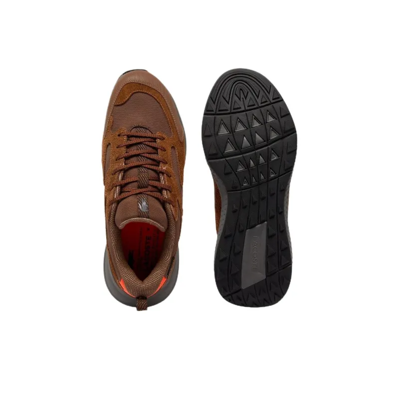 LACOSTE Anti Slip Wear Resistant Low Top Casual Shoes Men's Brown-4