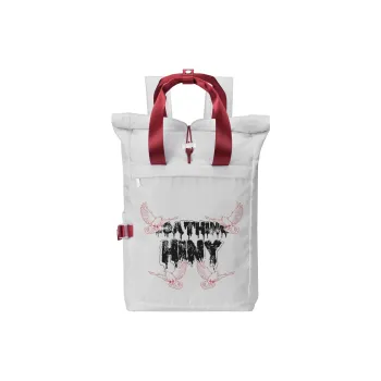 HINY Polyester Backpack Regular Unisex Gray Red Contrast