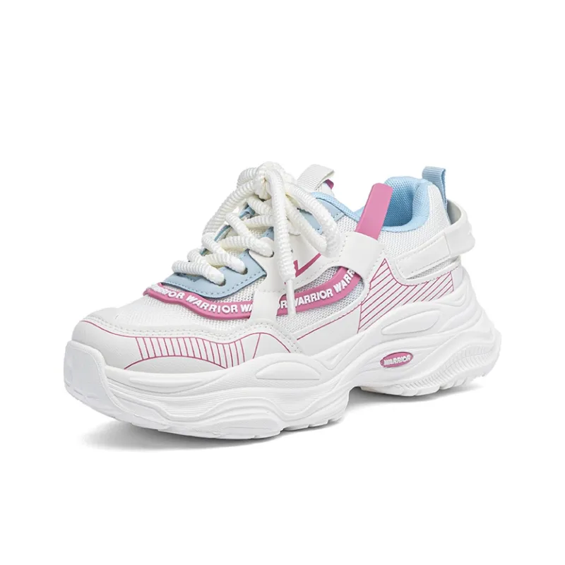 Warrior Anti Slip Wear Resistant Low Top Casual City Commute Running Shoes Women's Beige Pink-1