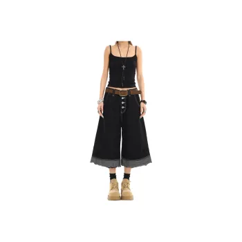 DJ.SPIRIT Denim Shorts Unisex Black