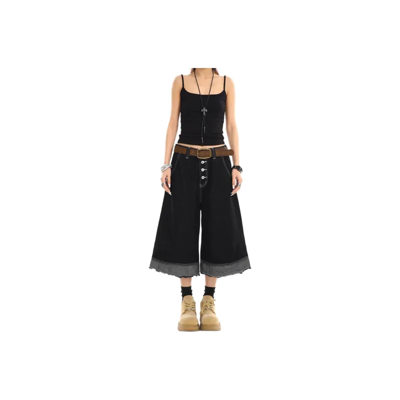 DJ.SPIRIT Denim Shorts Unisex Black-0