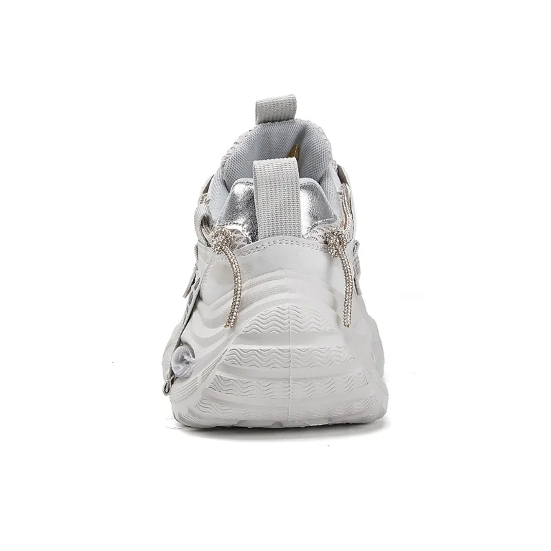 La Chapelle Abrasion Resistant Low Top Chunky Sneakers Women's Gray-4