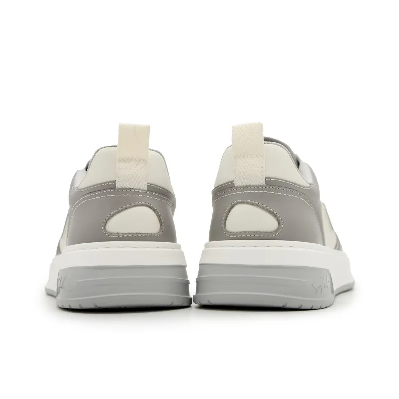 Satchi Breathable, Moisture Wicking, Height Increasing, Abrasion Resistant Low Top Skateboard Shoes Men's White Gray-5