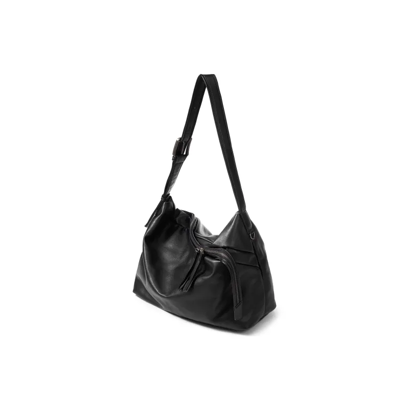 Yawei Kuroda PU With Artificial Leather Crossbody Bag Unisex Black-0