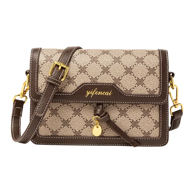 PESASRIE PVC Shoulder Bag, Crossbody Bag Women's Coffee-0