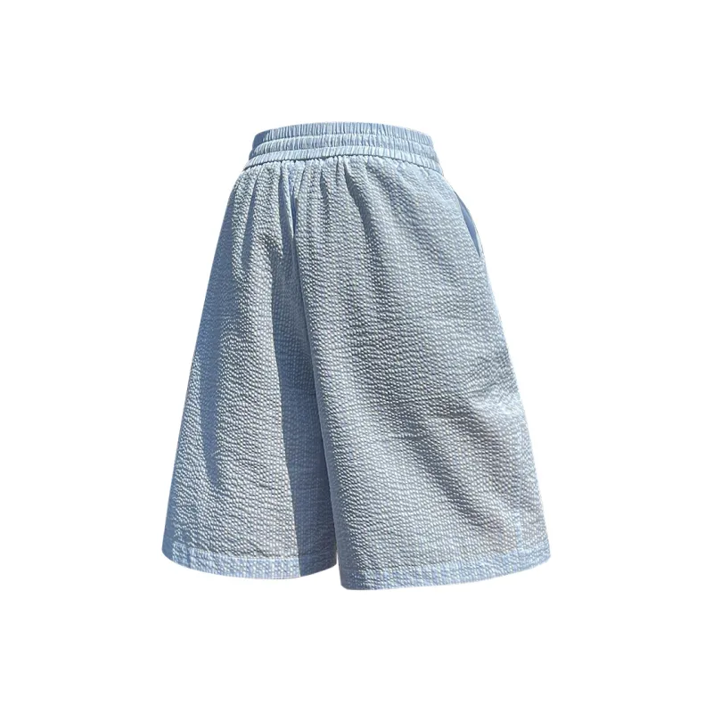 HOKLV Casual Shorts Unisex Blue-1
