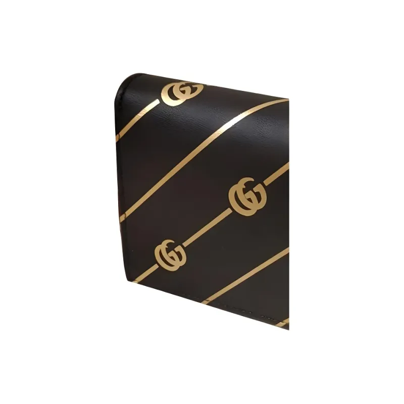 GUCCI Leather Flap Wallet Card Holder Women's Black-2