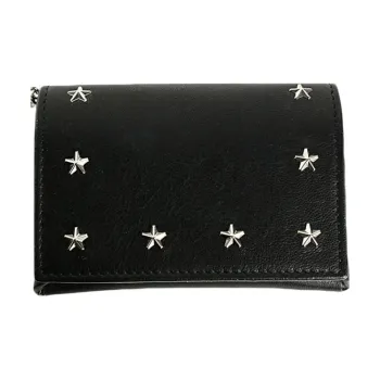 Jimmy Choo Leather Card Holder Women's Black