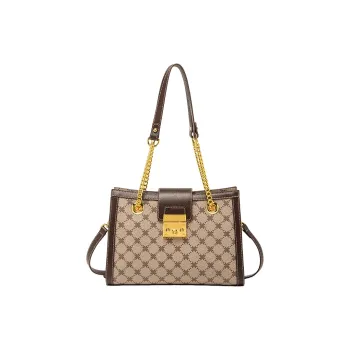 PESASRIE PVC Tote Crossbody Bag, Shoulder Bag Women's Coffee
