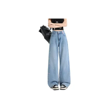 ONE MORE＊ Jeans Women's Light Blue Pink Floral