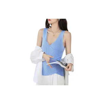 Mo Han Yi Mei Tank Tops Women's Gray Blue
