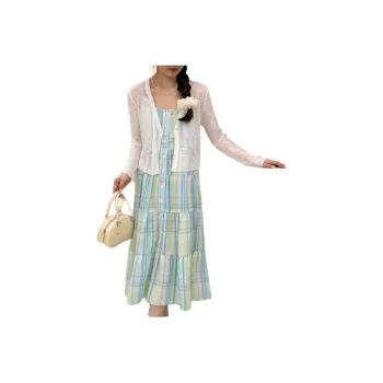 XIANSINIAO Slip Dresses Women's Image Color Cardigan Not Included
