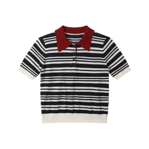SHUXI T Shirt Women's Color Block Stripes
