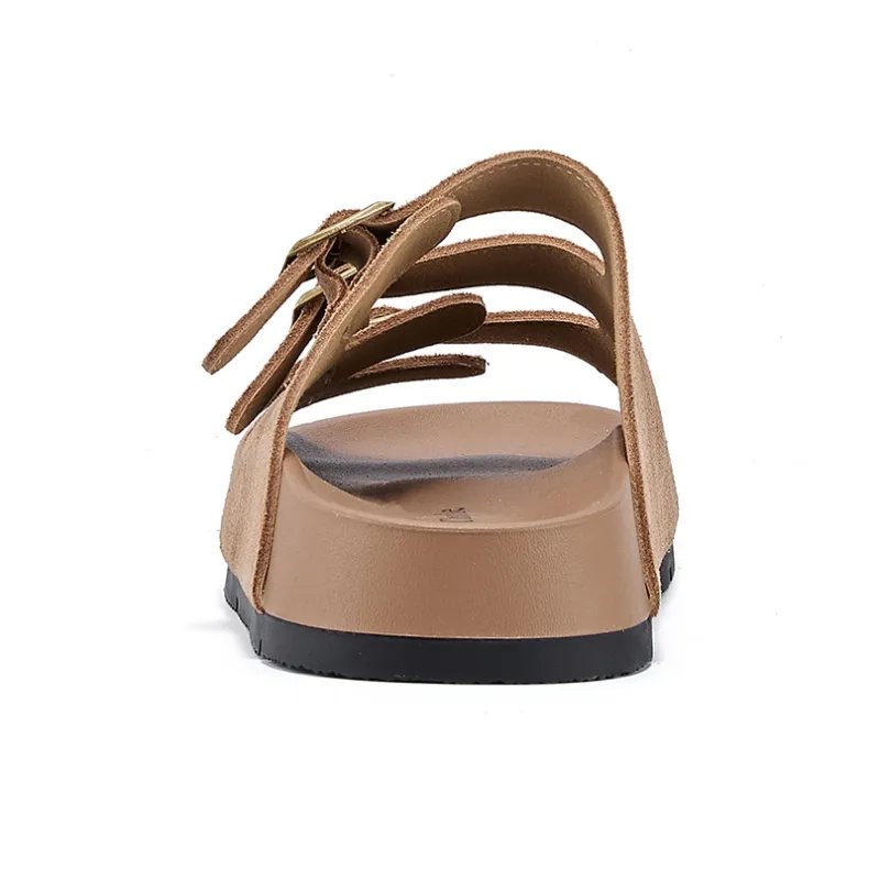 La Chapelle Slip Resistant Abrasion Resistant Slide Slippers Women's Brown-3