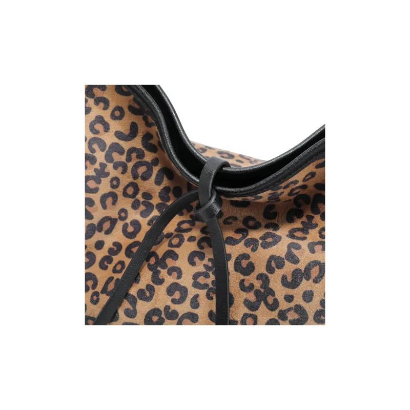 BELLE Fabric+Artificial Leather Shoulder Bag Tubas Women's Brown-3