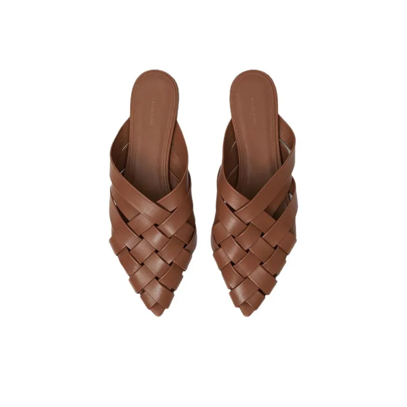 Anine Bing Closed Toe Slippers Women's Brown-2